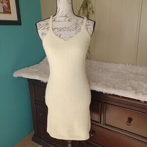 Local Motion Hawaii Yellow Bodycon Mini Super Soft Knit Summer/Beach Dress S